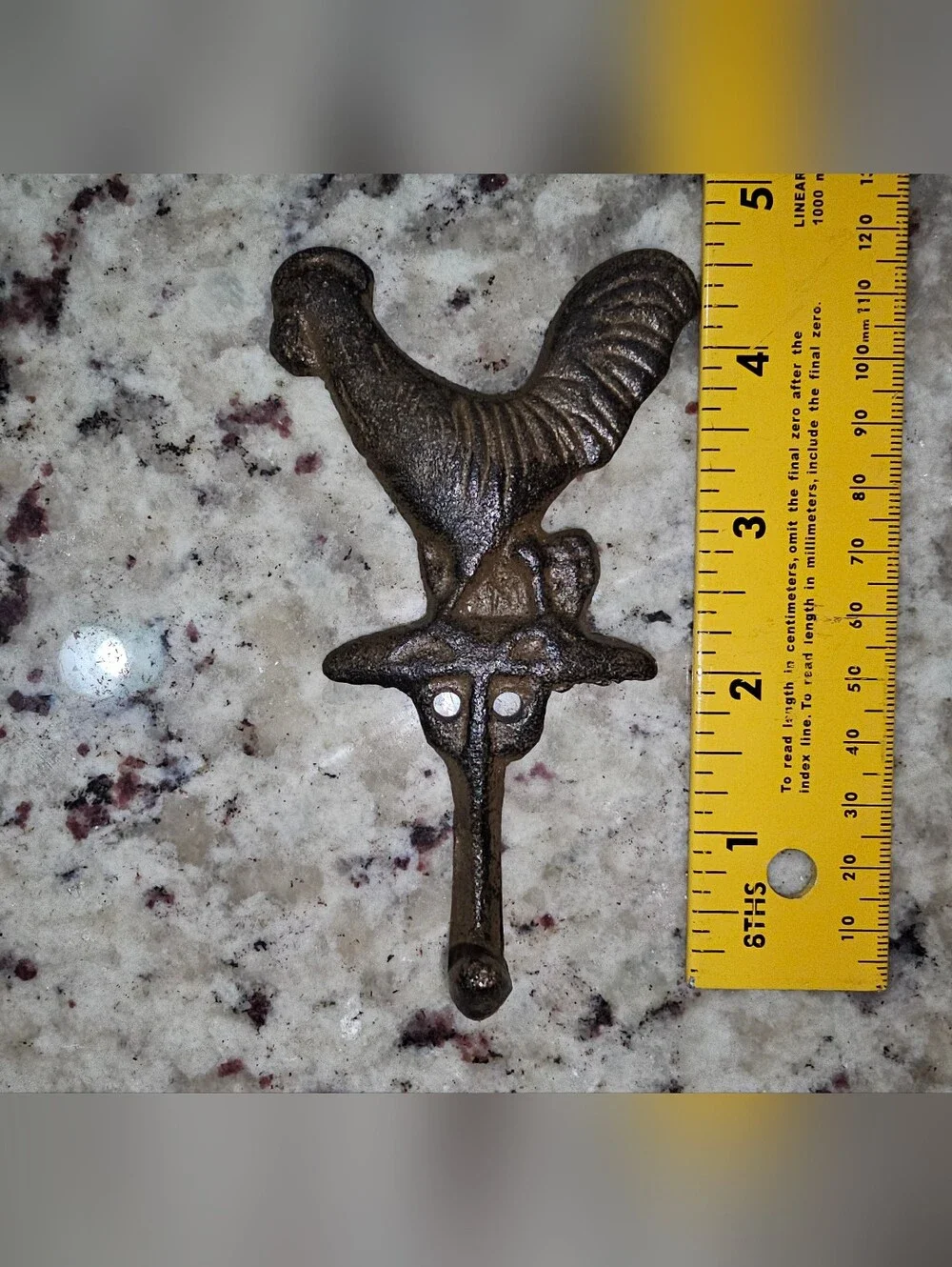 Set Of 4 Cast Iron Rooster Wall Hooks - Unpainted